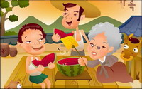 iClickart Cartoon Family illustrator vector material -2