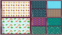 Snow, eggs, ornaments, elk, bears, bells Vector