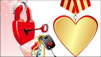 Locks, keys, ic cards vector