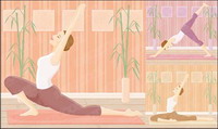 Female Vector yoga exercise