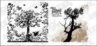 Patterns and silhouettes of trees vector material