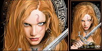 AI rendering the CG magic female vector material