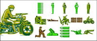 Foreign military personnel theme vector material