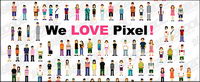 Pixels villain vector material
