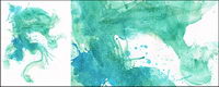 Before the ink watercolor picture material-040