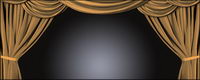 Brown curtain picture material