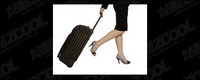 Suitcase of a woman holding picture material