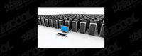 3D computer network connecting picture material-7