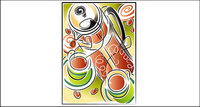 Coffee theme vector illustrations material