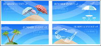 Summer beach theme of the seaside Vector icon