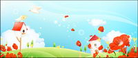 Fantasy Flower scenery vector material