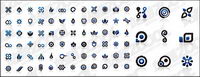 Package of blue-gray combination of simple icons