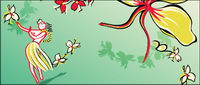 Summer style flower vector material