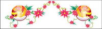 Christmas exquisite lace Vector material-7