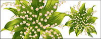 Hand-painted flowers layered material psd-9