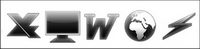 256x256 black and white crystal series png icon