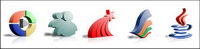 Png series of three-dimensional transparent PNG icon