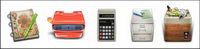 Three-dimensional computer icon series of transparent PNG icon