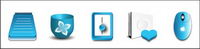 Blue three-dimensional charm transparent PNG icon