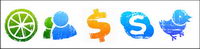 Retro computer software icon series png