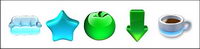 Apple, stars, hearts, coffee, sofas and other png
