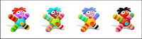 Colorful villain toy icon png