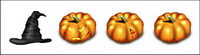 Halloween pumpkin with the Wizards hat icon png