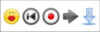 Arrow, the play button and the face icon png