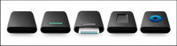 Black round feeling of the computer disk icon png
