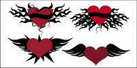 With the heart-shaped wings