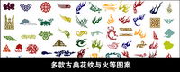 Flame pattern with the classical elements