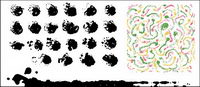 Vector traditional ink pictorial material