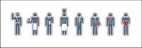 Various elements of professional cartoon villain Vector
