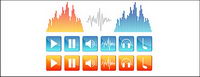 Sound elements of vector icon