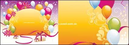 Balloon gift card background vector material