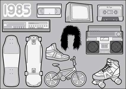 Material retro vector 1985