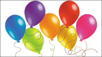 Beautifully colored balloons 01 - vector material