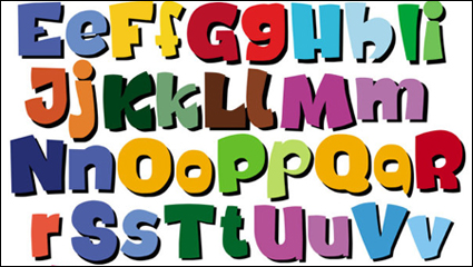 POP cartoon alphabet - vector material