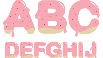Strawberry jam alphabet - vector material