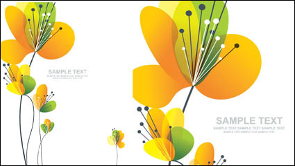 Lovely flowers vector material -2