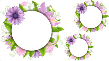 Flowers border 02 - vector material 