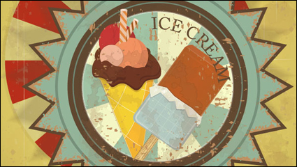 Retro cartoon ice cream 01 - vector material