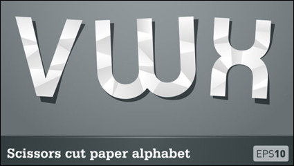 Paper-cut letters 03 - Vector material