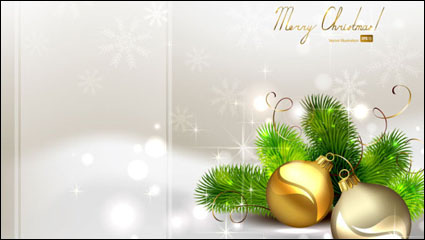 The exquisite Christmas ball background 04 - vector material