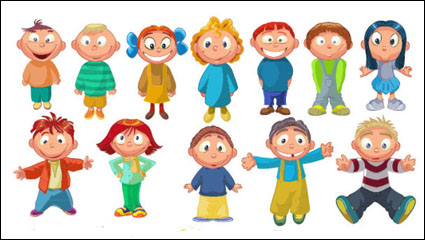Cartoon children 03 - Vector