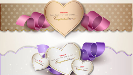 Beautifully romantic banner 02 - vector material