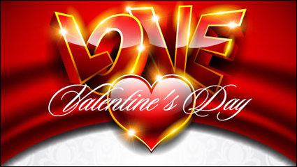 Fancy Valentine background 03 - vector material