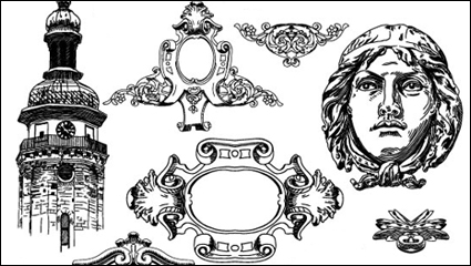 European pattern border 03 - vector material