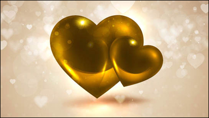 Romantic heart-shaped background 06 - vector material