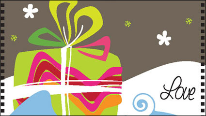 Cartoon Christmas background 01 - vector material